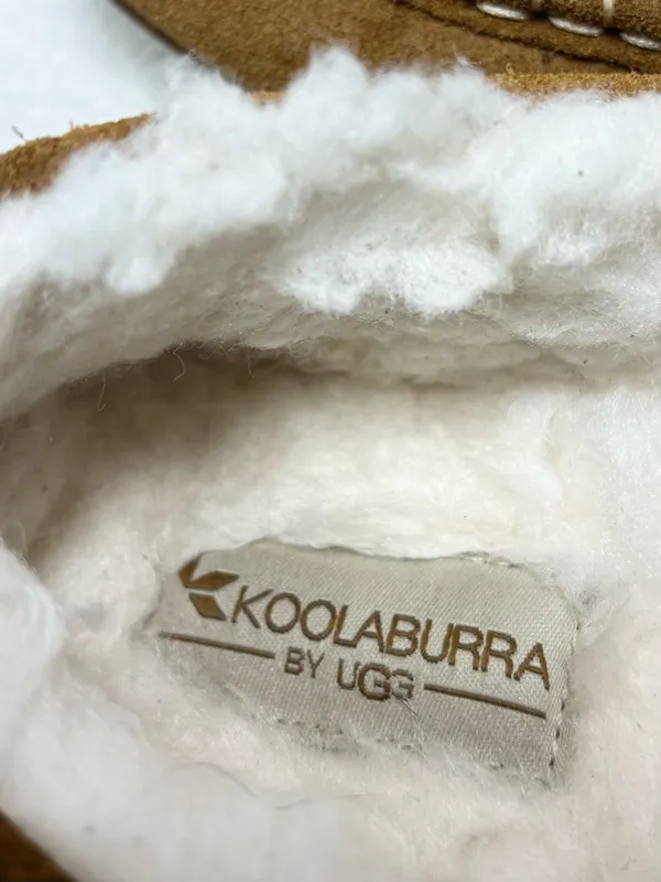 Koolaburra‎ By UGG Tan Suede Slip-On Slippers with Cream Sherpa Lining Size 7 - Image 7