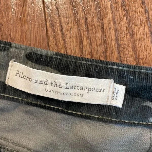 Anthropologie Pilcro the Leterpress high rise skinny camo corduroys 27 - Image 7