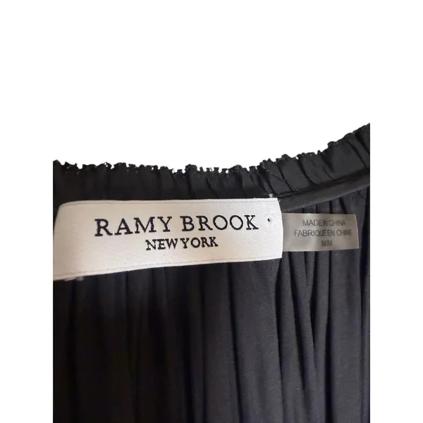 Ramy Brook Scotty Long Sleeve Mini Dress in Black Sz. M - Image 3