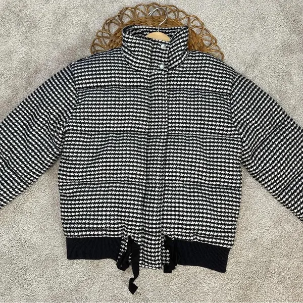 Tularosa X Revolve Ansley Puffer Houndstooth Wool Blend Jacket Coat Size XS - Image 4