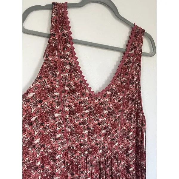 Zara Trafaluc Pink Floral Short Crinkle Sun Romper‎ V Neck Tassel Tie Size XS - Image 3