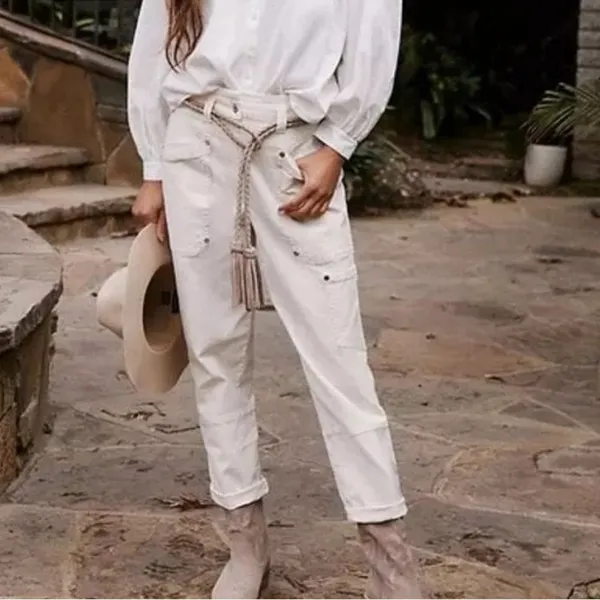Mauve Anthropologie Ivory Utility Cargo Turner Pants - Image 8