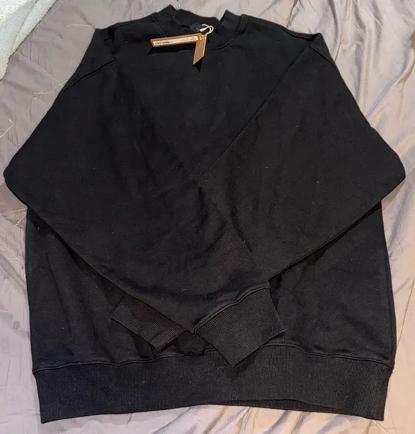 Boyfriend Fleece Crew Neck Pullover 'Onyx' - Image 3