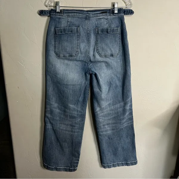 Carve Designs‎ Portland Wide Leg Crop Side Buckles Organic Cotton Denim Jeans - Image 9