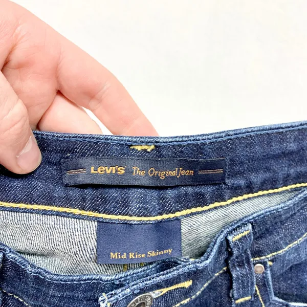 Levi's‎ Mid Rise Skinny Jeans Womens Size 29 Dark Wash Stretch Denim 4712 - Image 7