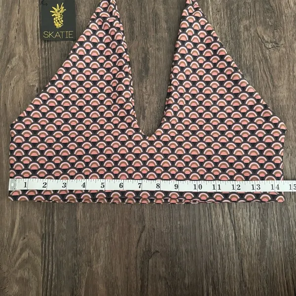 NEW Skatie Lacey Halter Bikini Top in Waikiki Print XL - Image 6