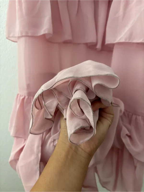 Torn by Ronny kobo pink tiered ruffle dress new nwt - Image 10