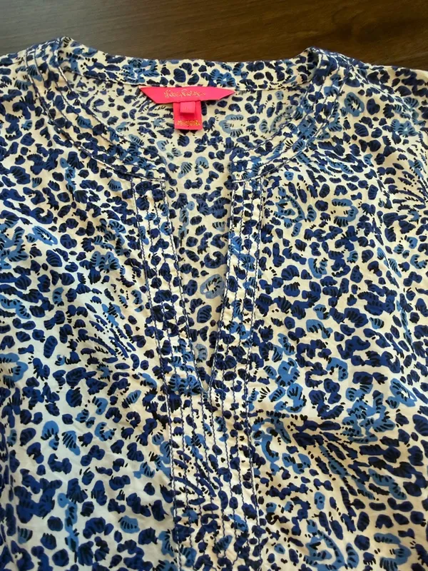 Lilly Pulitzer Coulter Tunic Leopard Print Long Sleeve Top Size Large - C40-025 - Image 3