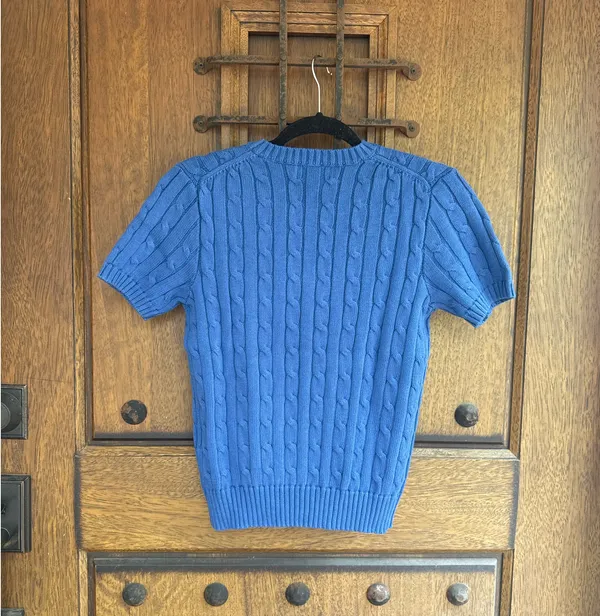 Ralph Lauren Women’s Short-Sleeve Cable-Knit Sweater in Royal Blue Size S - Image 5