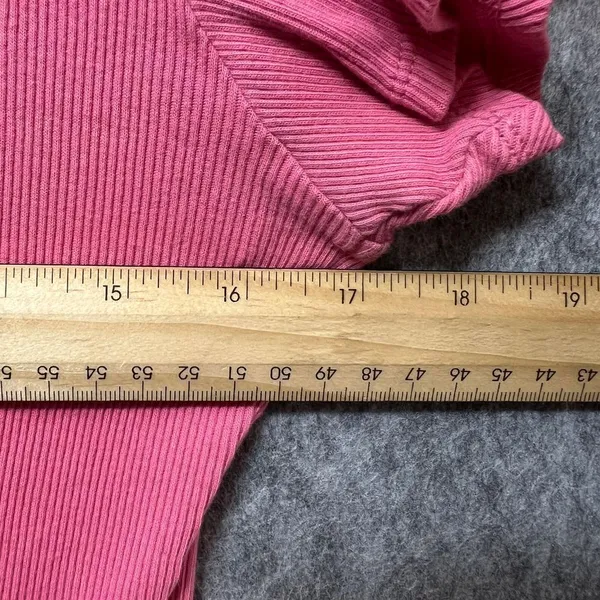 Vintage Y2K Baby Tee Pink Ribbed Cotton T-Shirt Large Automotive Graphic Racing‎ - Image 2