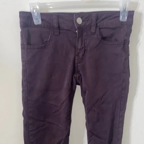 5/$30 🎈 American eagle outfitters women’s burgundy jeggings size 00 - Image 2