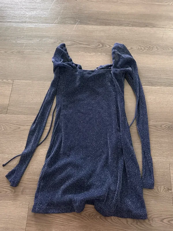 Princess Polly navy shimmery mini dress - Image 3