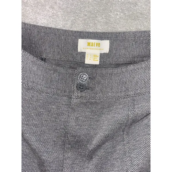 Maeve by Anthropologie‎ Women US Sz 2 Seamed Flare Pants Ankle Grey Tweed Office - Image 3
