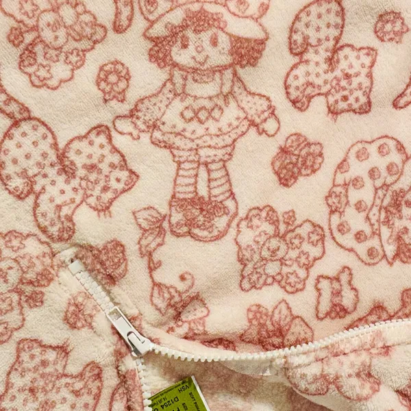 Strawberry Shortcake fuzzy soft quarter zip fleeced sweater pullover sweatshirt - Image 10
