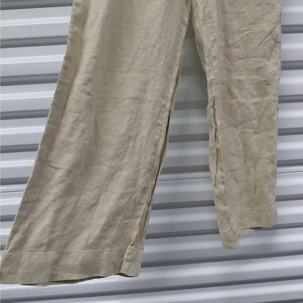 Quince Women 100% European Linen Pants Size Medium Flax Wide Leg Vacation Travel - Image 6