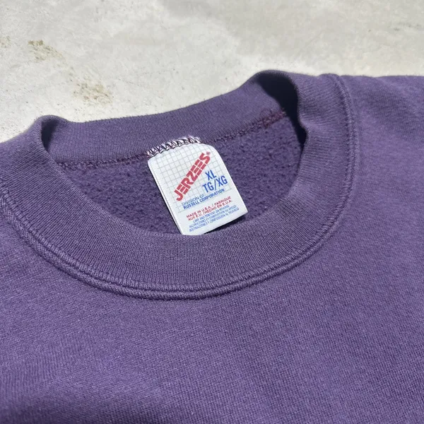 Vintage Purple Jerzees Blank Crewneck Sweatshirt Size XL USA MADE 90s Fade - Image 2