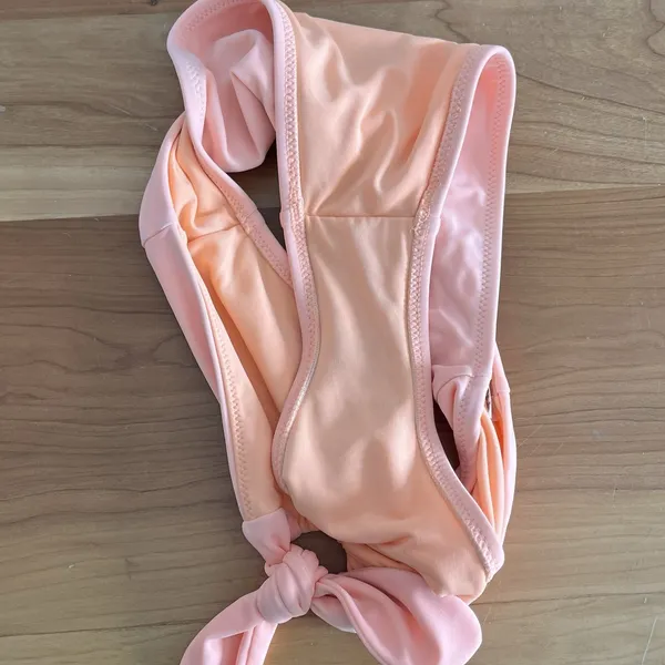 Aerie High Waisted High Cut‎ Cheeky Bikini Bottoms Tie Front Pink Size XS - Image 5