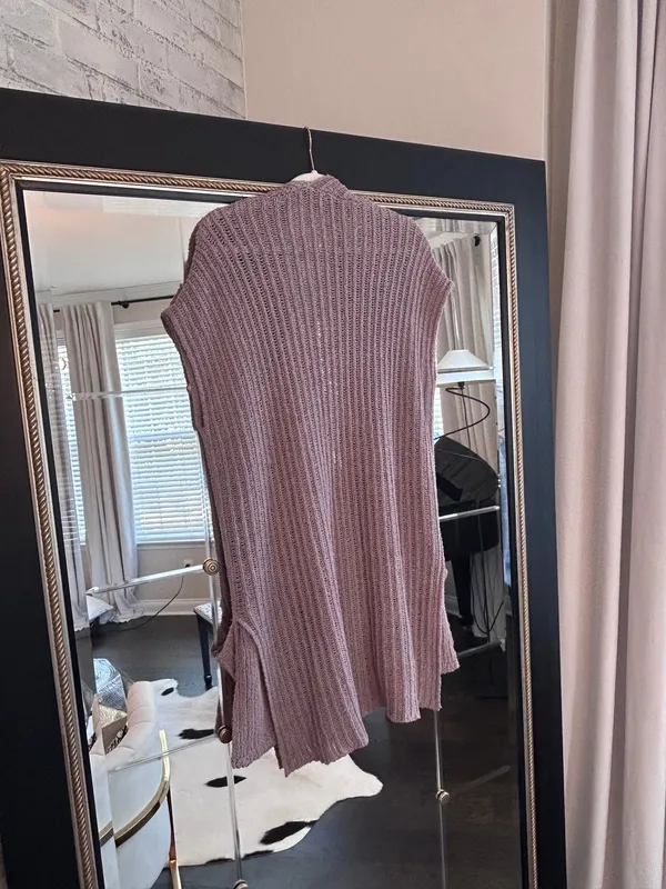 Free People Mauve Long Knit Cardigan - Image 4