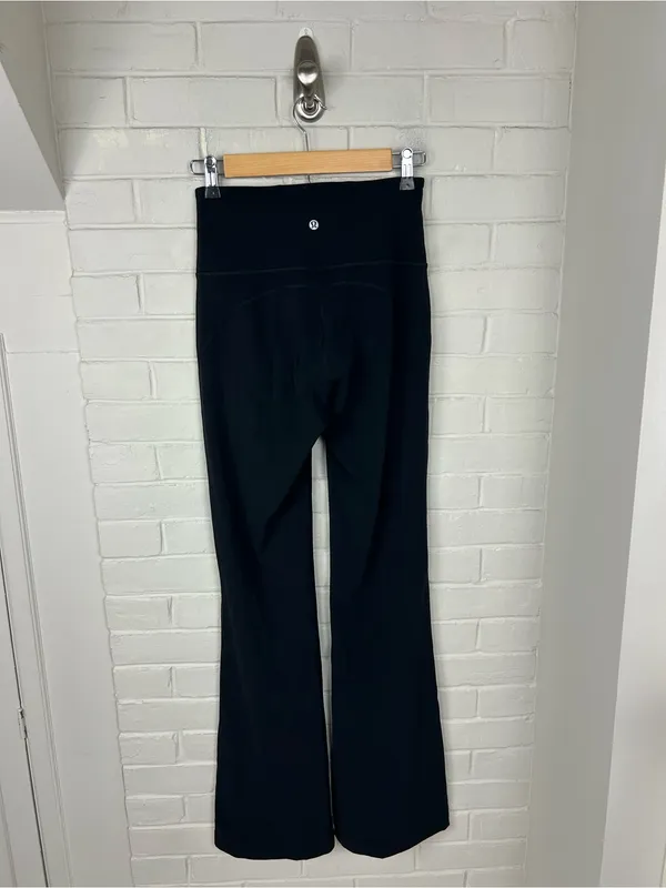 Lululemon Black High Rise Flare Leggings Size 6 - Image 9
