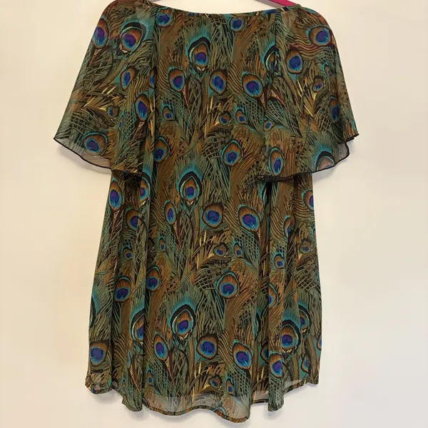 NWT Show Me Your Mumu JUANA TASSEL TUNIC Small‎ Peacock Animal Artsy Boho Flowy - Image 4