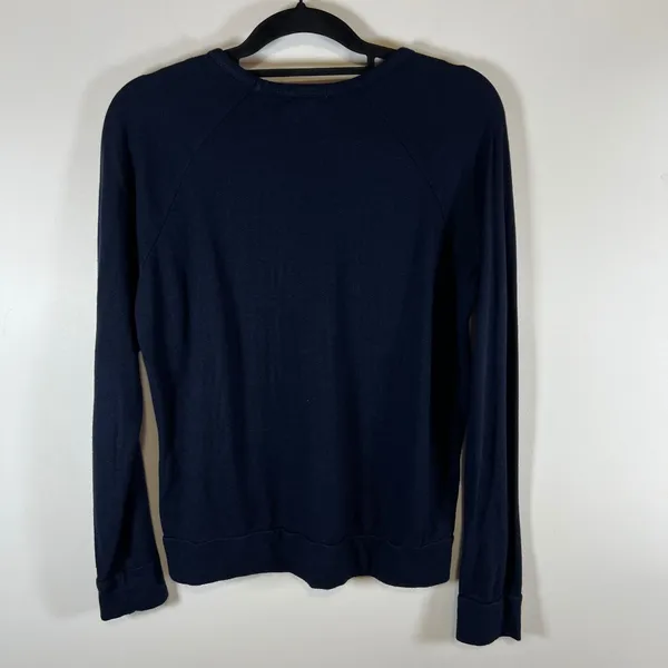 Sundry Anthropologie Easy Like Sunday Morning Sweatshirt Navy Blue Size‎ 1 Small - Image 7