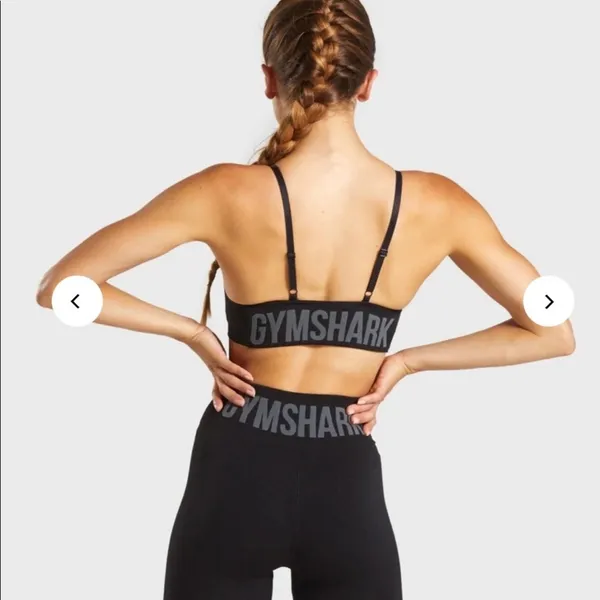 Gymshark Flex Strappy Sports Bra Black Gray Size Small - Image 2