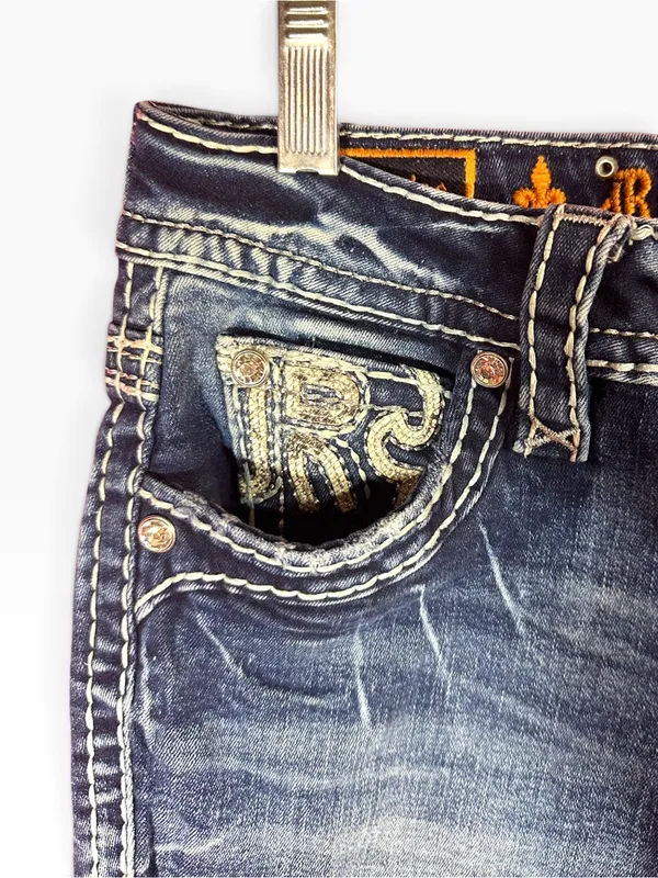 Rock Revival Sundee Easy Skinny Jeans Size 26 Rhinestone Bling Y2K - Image 5