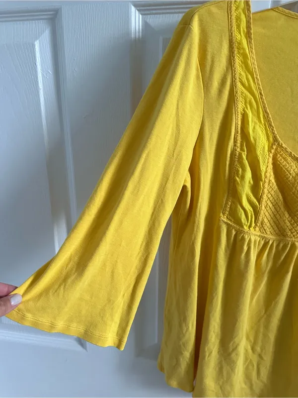 Women's VS Tee Shop Yellow Scoop Neck Peasant Top - Image 4