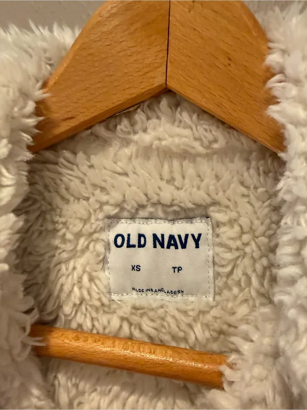 Old Navy Sherpa Lined Denim Trucker Jacket Size XS - Image 3