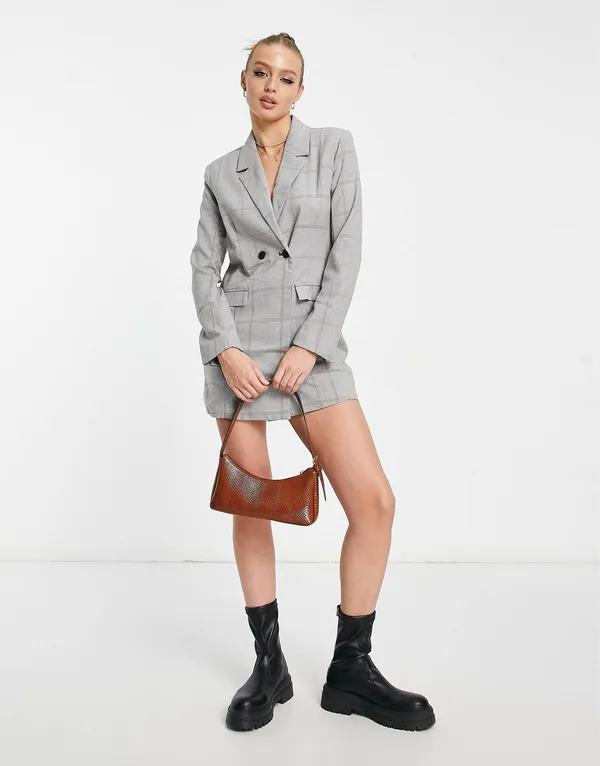 Abercrombie and fitch check blazer dress grey NWT size S - Image 3