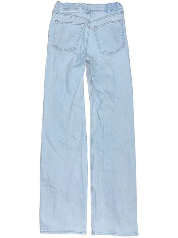 Abercrombie Fitch Jeans 90s Relaxed High Rise Light Wash Denim Distressed 2 LONG - Image 2