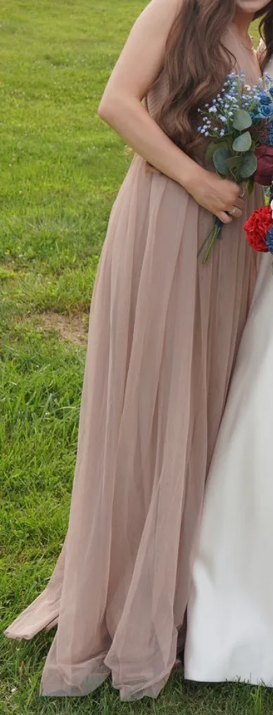 Birdie Gray Bridesmaid Dress - Image 4