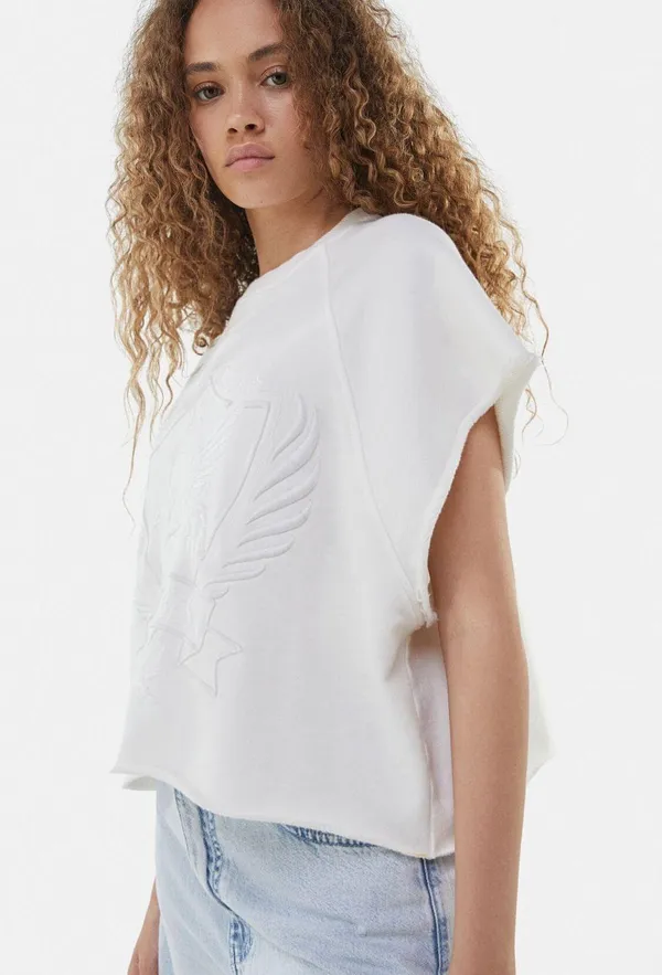 Bershka New With Tags White Top Shirt Blouse - Image 4