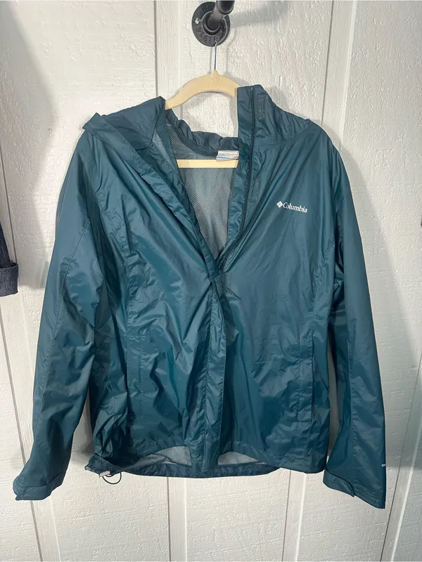 Columbia Teal Green Zip Front Rain Jacket Size 1X EUC - Image 3