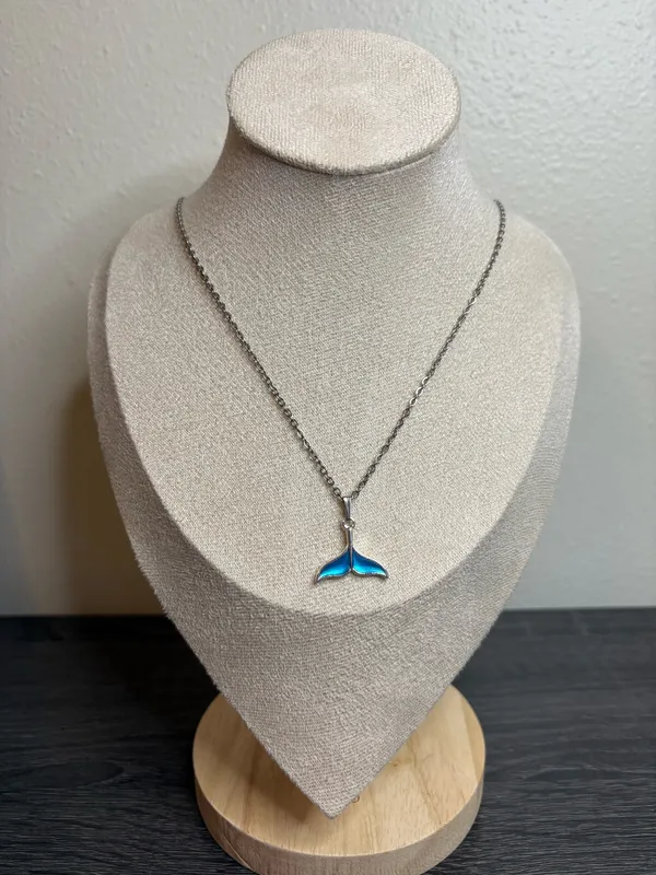 Handmade Silver Dolphin Tail Necklace - Image 2