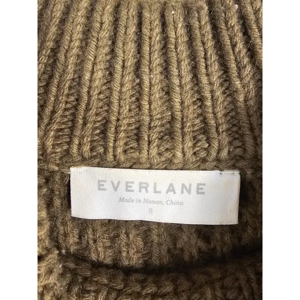 Everlane Womens Olive Green Wool Cashmere Mock Neck Pullover‎ Sweater Small - Image 3