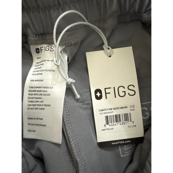 FIGS‎ Charlotte Slim Fit Scrub Pants Cargo Pockets Jogger Gray XXS NWT - Image 12