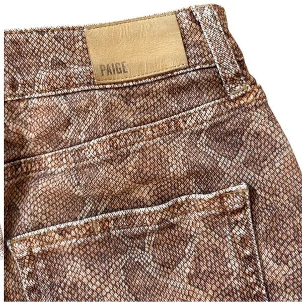 EUC PAIGE Aideen Raw Hem Denim Skirt Bronze Viper Print Size 25 Retail @ $128.00 - Image 8