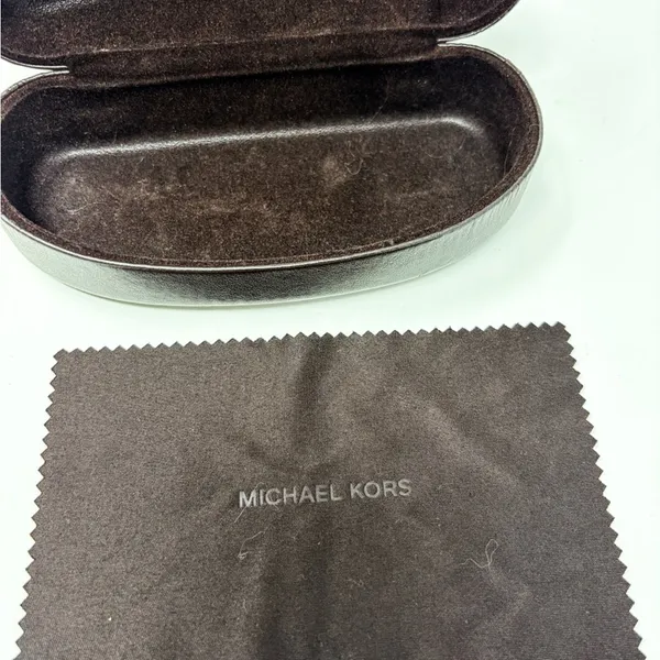 Michael Kors Brown Velvet Lined Sunglass Case and Lens Cloth Very Good Condition - Image 6