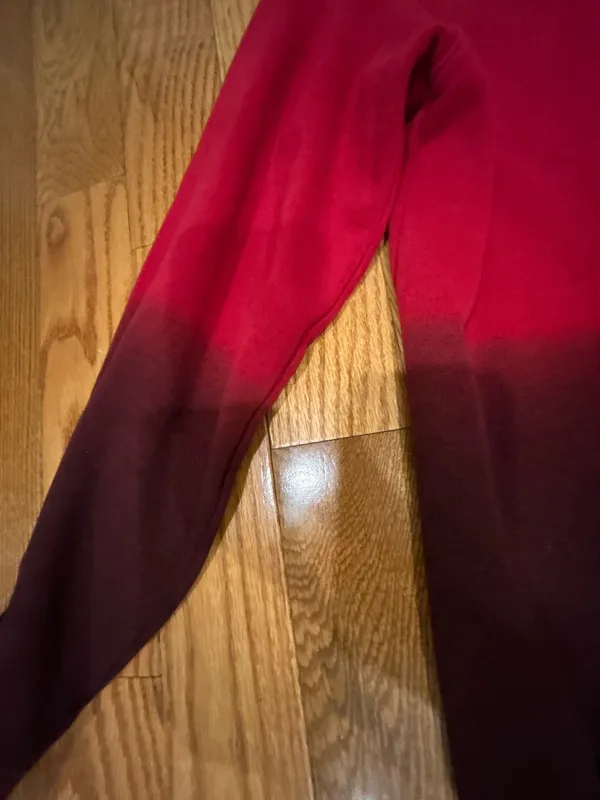 Hollister California logo graphic kangaroo ombre burgundy oversized hoodie M - Image 15