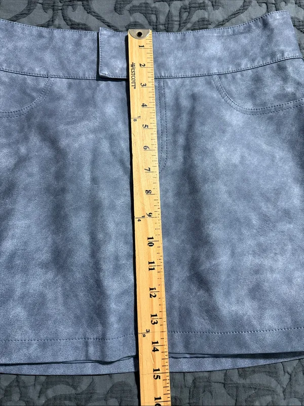 Princess Polly size 8 Ceejay faux leather mini skirt slate new with tags - Image 10