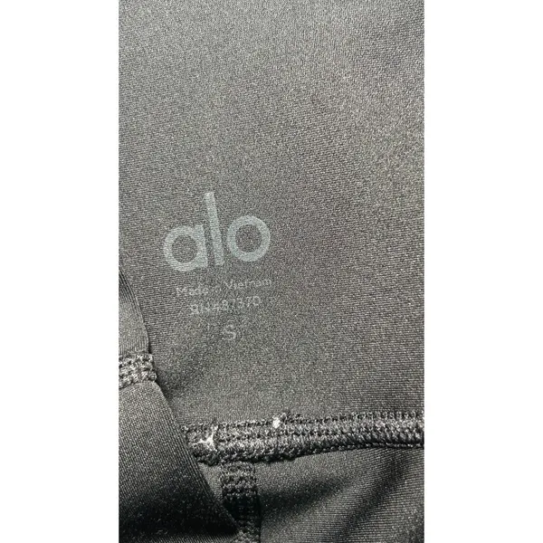 Alo Yoga Leggings High Waist Logo Side Stripe Small Black Mesh Colorblock Active - Image 5