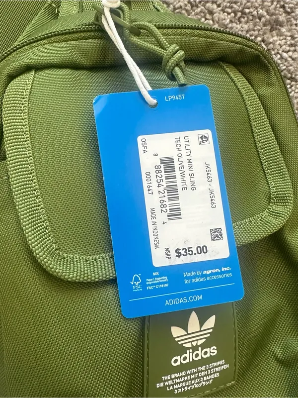 adidas Olive Green Waist / Crossbody Bag - Image 5