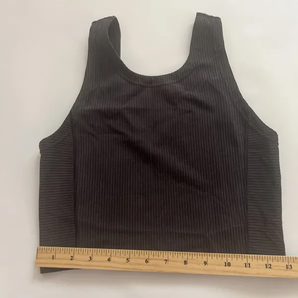 Sz 4 Lululemon Ribbed Softstreme Cropped Tank Top Black - Image 6