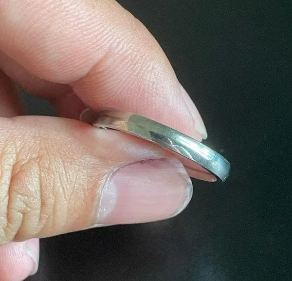 Silver stainless steel ring size 10 - Image 5
