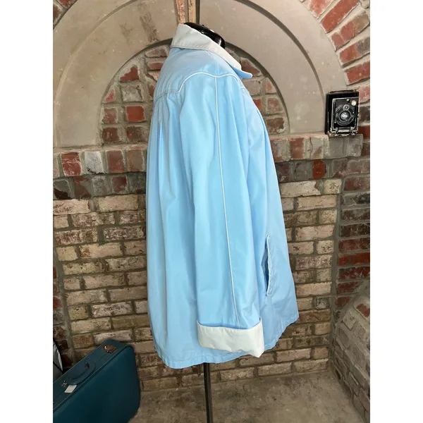 Jacket 1980s hood blue cream Size 20W - Image 9