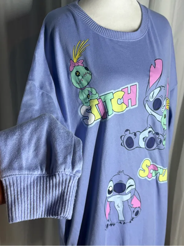 Disney Women’s Lavender Lilo & Stitch Graphic Sleep Lounger Size M - Image 5