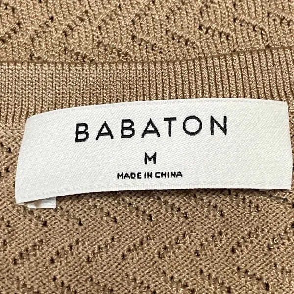 Aritzia Babaton Womens Brown Sleeveless Eyelet Crop Sweater Tank Vest Top Size M - Image 4