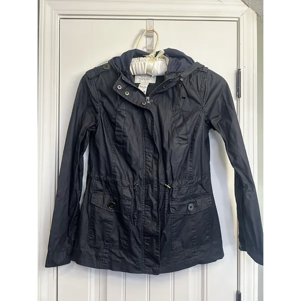 American Rag Navy Blue Women’s Size M Hooded UtilityRaincoat Jacket Lightweight - Image 2