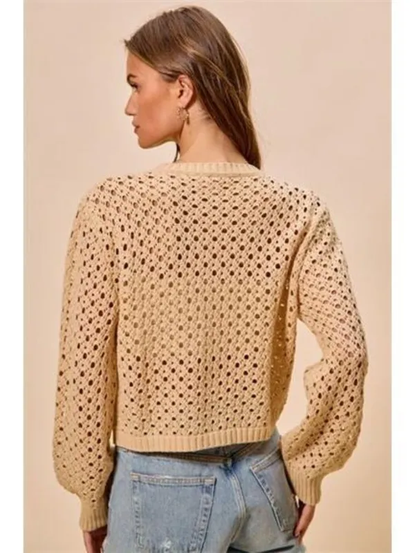 SO‎ ME Open Knitted Button Down Cardigan Sweater Top - Image 13